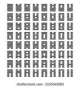 I Ching hexagram, China book changes. Asian trigram sign symbol astrology balance