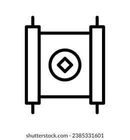 chinise scroll icon vector isolated