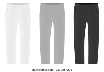 Chino pants set. vector illustration