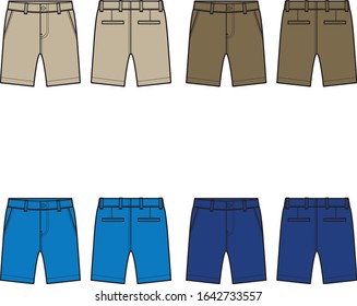 Chino Shorts Fashion Flat Templates