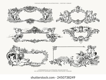 Clipart de marco y borde de Chinoiserie