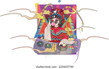 Chinoiserie - Little Girl in Peking Opera Clothes - DJ