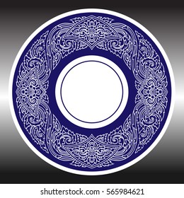 Chinoiserie vector, Plate Pottery Hand Drawing Vector! This vector set includes a variety of hand-drawn flowers in Blue on white colors, perfect for creating vintage-inspired wall art and decoration