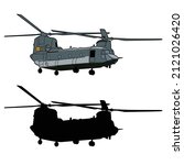 chinook military helicopter transportation vector design