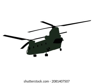 chinook military transportation helicopter vector design