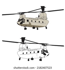 chinook military transportation vector design