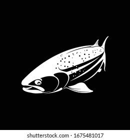 Chinook Salmon Logo. a Chinook salmon Vector. Great for salmon fishing logo template, decal shirts Etc. 