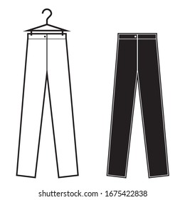 Chinos Pants icon. Black filled vector illustration. Chinos Pants symbol on white background. Can be used in web and mobile.