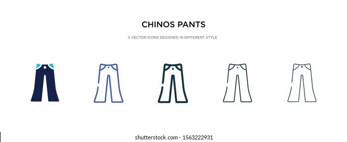 chinos pants icon in different style vector illustration. two colored and black chinos pants vector icons designed in filled, outline, line and stroke style can be used for web, mobile, ui