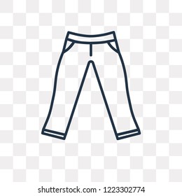 Chinos Pants vector outline icon isolated on transparent background, high quality linear Chinos Pants transparency concept can be used web and mobile