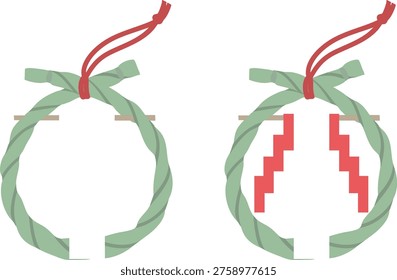 Chinowa Amulet Vector for Oharae Purification | Japanese Shinto Lucky Charm Isolated