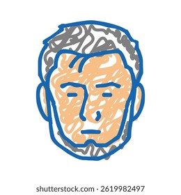 chinstrap beard hair style doodle icon sketch vector. chinstrap beard hair style sign. isolated symbol illustration