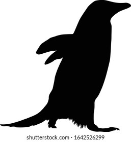Chinstrap Penguin (Pygoscelis Antarcticus) Silhouette Vector Found In The South Atlantic Ocean