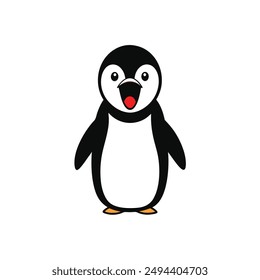 Chinstrap penguin screaming in vector icon