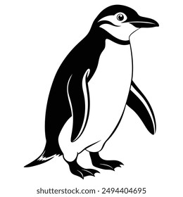 Chinstrap penguin standing on ice sheet