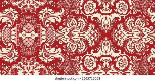 Chintz and dupatta patterns featuring seamless ethnic motifs, Indian-style flowers, wallpapers, and gift wraps ready for print.