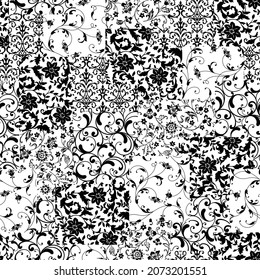 The chintz pattern is made into a seamless patchwork,