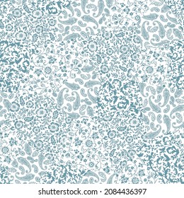 The chintz pattern is made into a seamless patchwork,