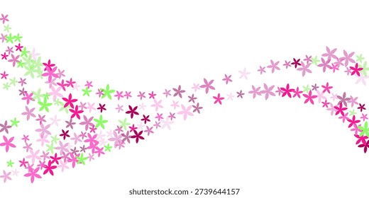 Chionodoxa primitive flowers vector illustration. Cute field blossom shapes scattered. Women's Day backdrop. Cartoon flowers Chionodoxa rustic blossom. Stripy petals.