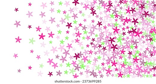 Chionodoxa simplistic flowers vector design. Tiny field bloom shapes scattered. Cinco De Mayo holiday motif. Girly flowers Chionodoxa simple bloom. Striped petals.