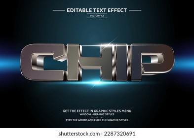 Chip 3D editable text effect template