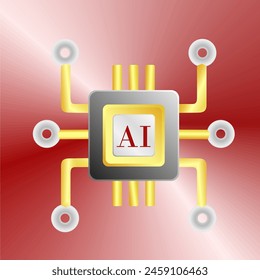 chip 3d render icon illustration for website, application, printing, document, poster design, etc.