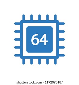 Chip 64 Bit Semiconductor Icon