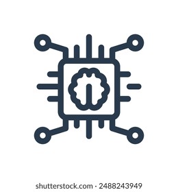 Chip para la ilustración del icono del Vector del propósito de AI