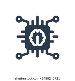Chip para la ilustración del icono del Vector del propósito de AI