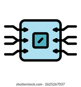 Chip backup icon. Outline Chip backup vector icon for web design isolated on white background color flat
