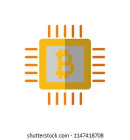 Chip Bitcoin Cryptocurrency Logo Icon Design