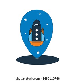 Chip for a board game. A rocket that flies into space.