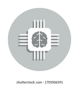 chip, cerebro, icono inteligente de placa de sistema. Glifo simple, vector plano de iconos de negocio para ui y ux, sitio web o aplicación móvil
