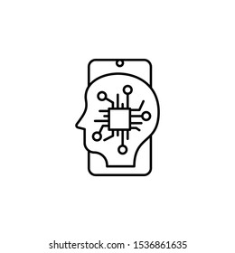 Chip brain mobile icon. Element of mobile technology icon