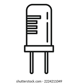 Chip capacitor icon outline vector. Diode component. Electric circuit