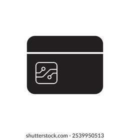 Chip Card Icon with Embedded Chip, Highlighting Secure EMV Transactions, Enhanced Payment Security, and Digital Finance