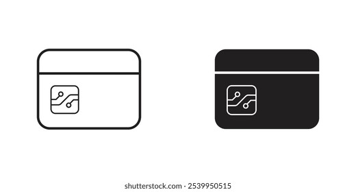 Chip Card Icon with Embedded Chip, Highlighting Secure EMV Transactions, Enhanced Payment Security, and Digital Finance