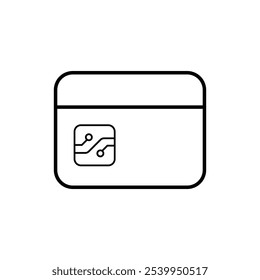 Chip Card Icon with Embedded Chip, Highlighting Secure EMV Transactions, Enhanced Payment Security, and Digital Finance