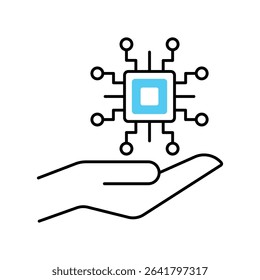 Chip Care Vector Filled outline illustration style icon. EPS 10 file