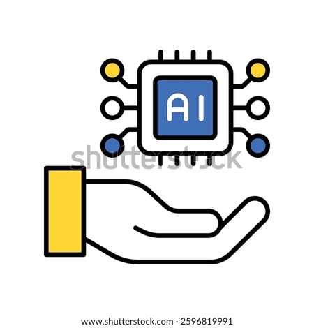 Chip Care vector filled outline icon. EPS 10 file