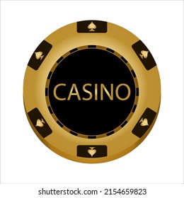 Chip para ilustración de vector de casino, juego