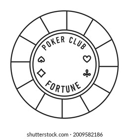 Icono de contorno vectorial del casino Chip. Pila de ilustraciones vectoriales en fondo blanco. Icono de ilustración de contorno aislado del casino de chip.