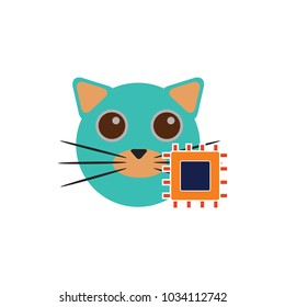 Chip Cat Logo Icon Design