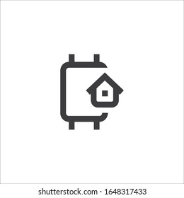 Chip, circuit, device house vector icon