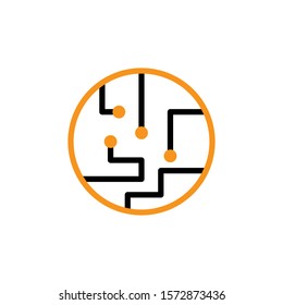 chip circuit icon design template trendy