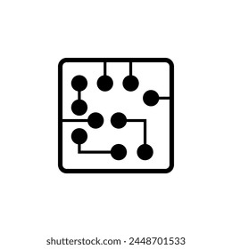Chip Circuit Links. Circuit Board. Electrical Contacts flat vector icon. Simple solid symbol isolated on white background
