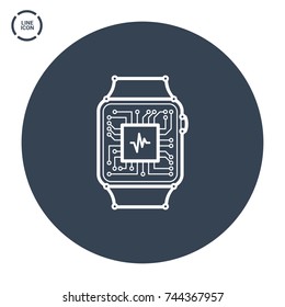chip circuit watch line vector icon