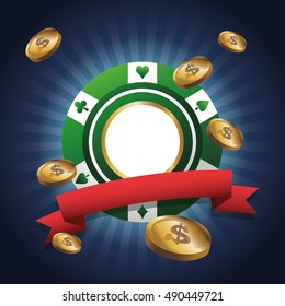 Chip and coins of casino design