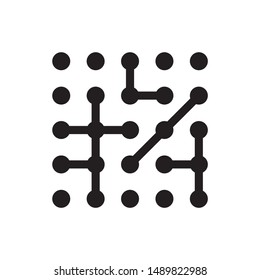 Chip computer icon molecule data network link