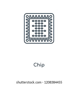 Chip concept line icon. Linear Chip concept outline symbol design. This simple element illustration can be used for web and mobile UI/UX.